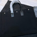 Saint Laurent Rive Gauche Tote Bag In Linen And Leather 499290 Black